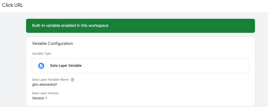 Click URL Variable